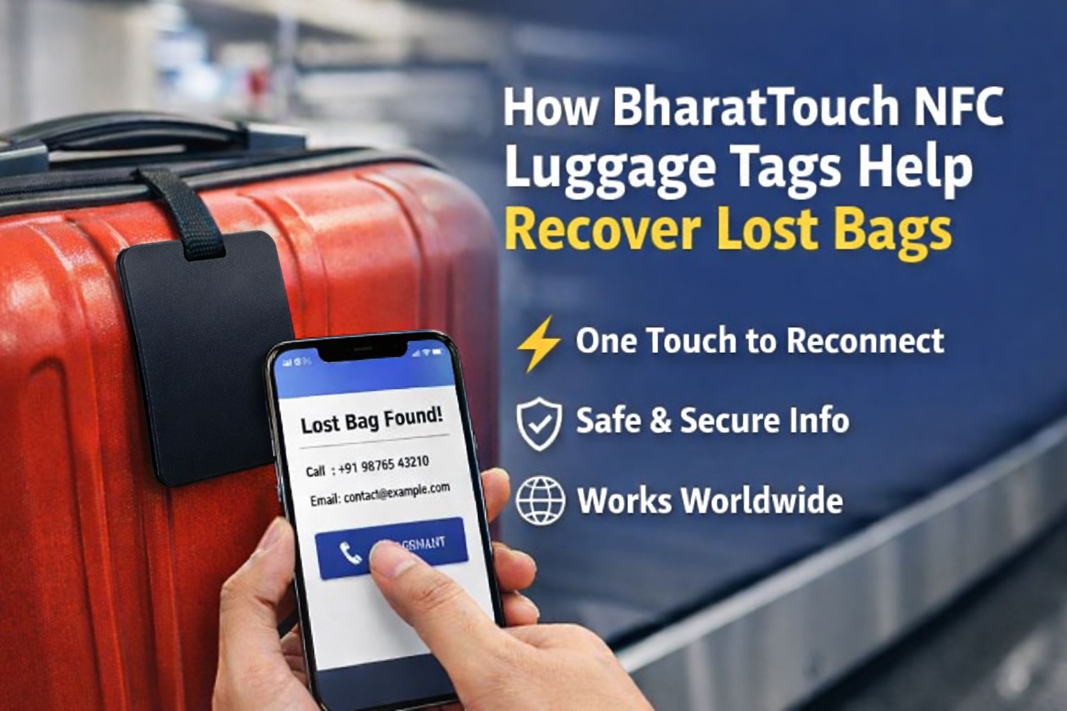 Lost, But Not for Long: How BharatTouch NFC Luggage Tags Help You Recover Lost Bags Faster